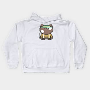 Pixel Quiet Brown White Spots Cat 77 Kids Hoodie